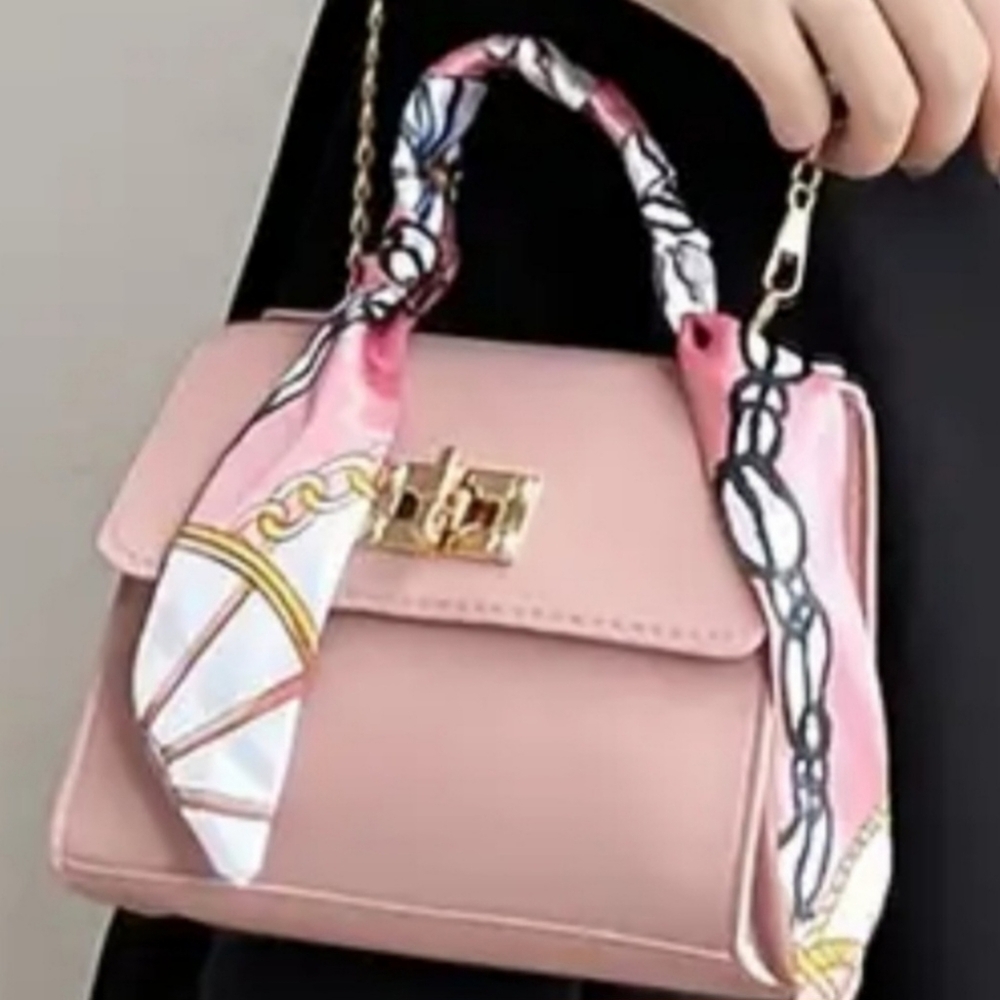 Satin Printed Twillies 4pcs Green Patterned Scarves - Picture 9 of 9